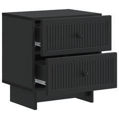 vidaXL Bedside Cabinet 2 pcs Black 43 x 34.5 x 47.5 cm Engineered Wood 6