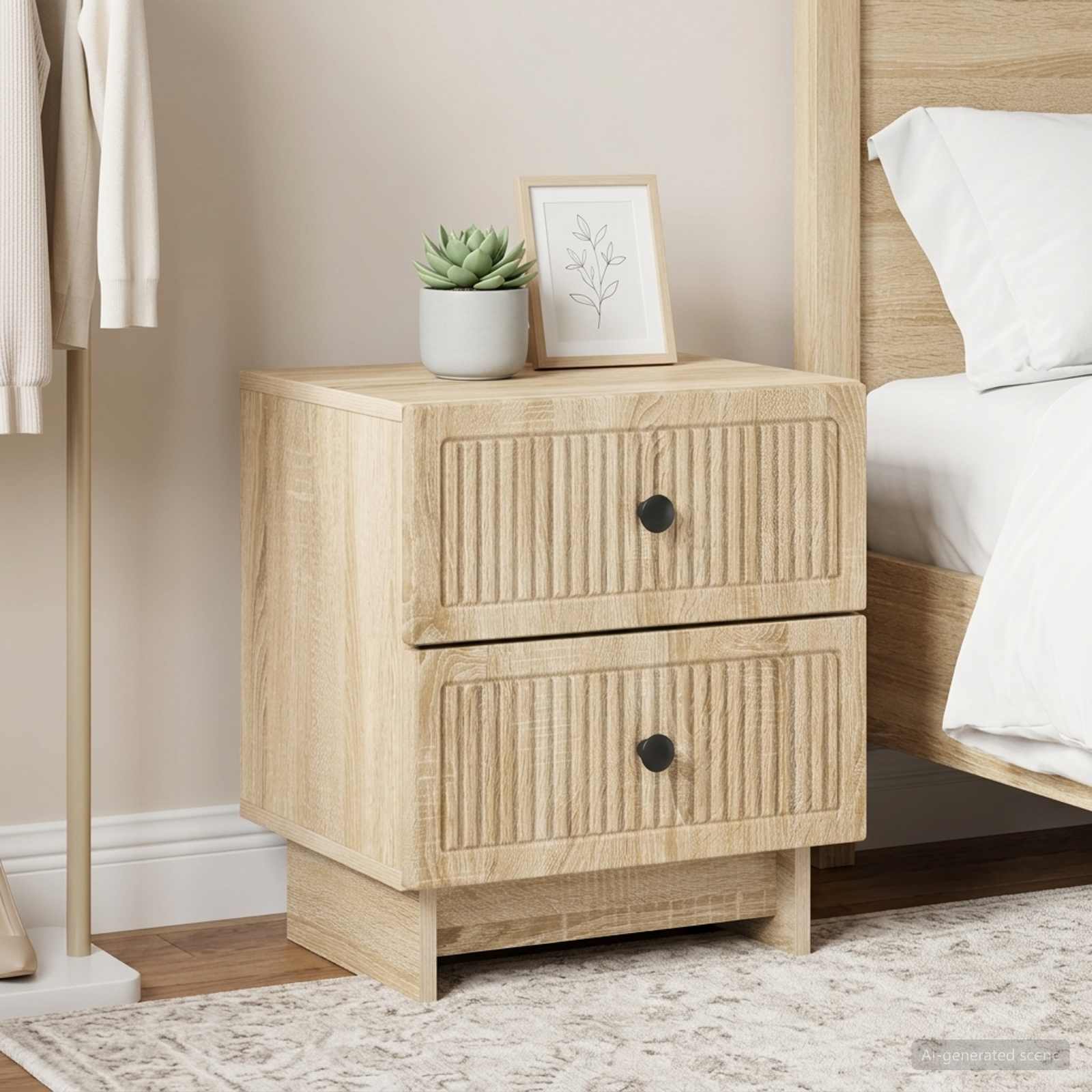 vidaXL Bedside Cabinet 2 pcs Sonoma Oak 43 x 34.5 x 47.5 cm 1