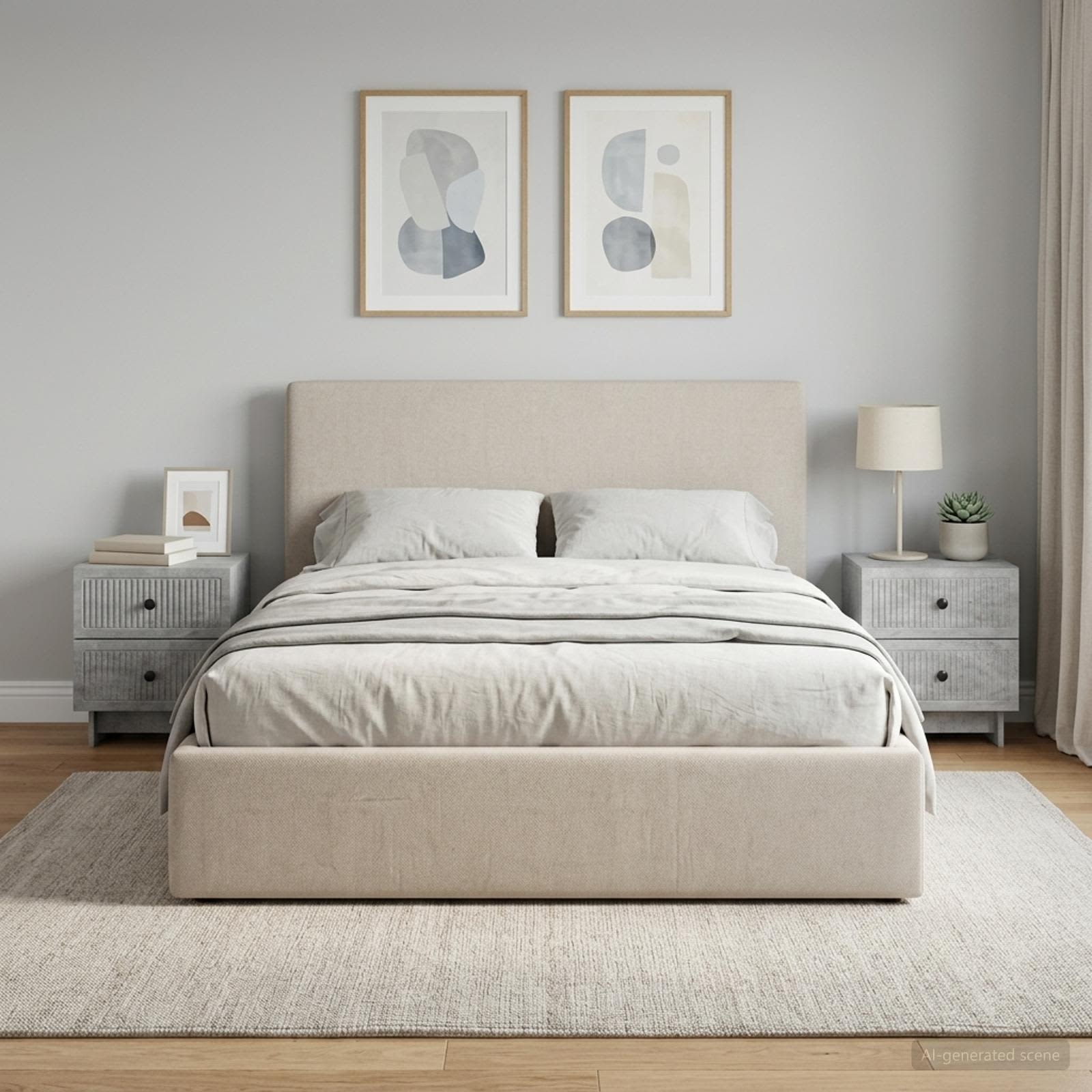 vidaXL Bedside Cabinet 2 pcs Concrete Grey 43 x 34.5 x 47.5 cm 1