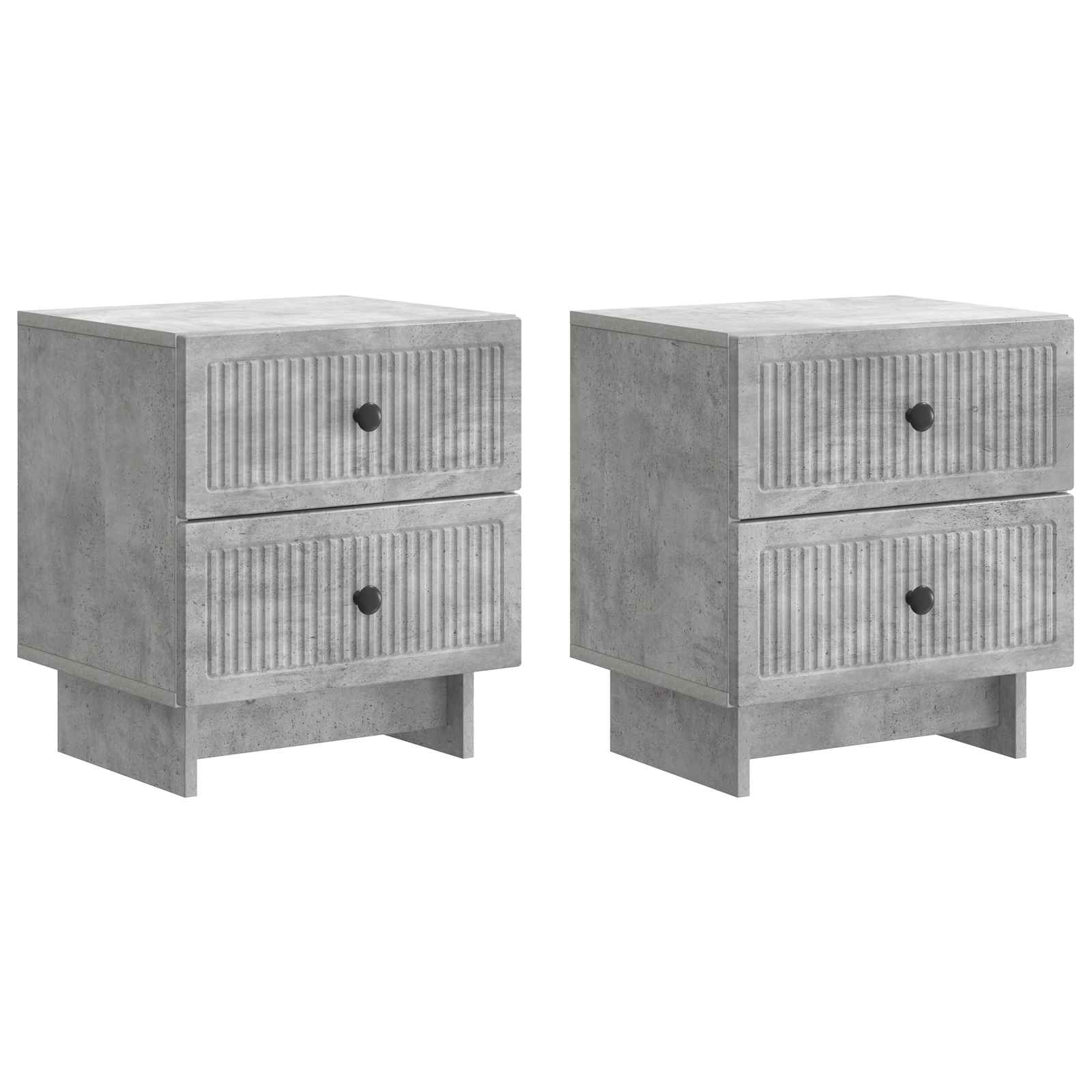 vidaXL Bedside Cabinet 2 pcs Concrete Grey 43 x 34.5 x 47.5 cm 2
