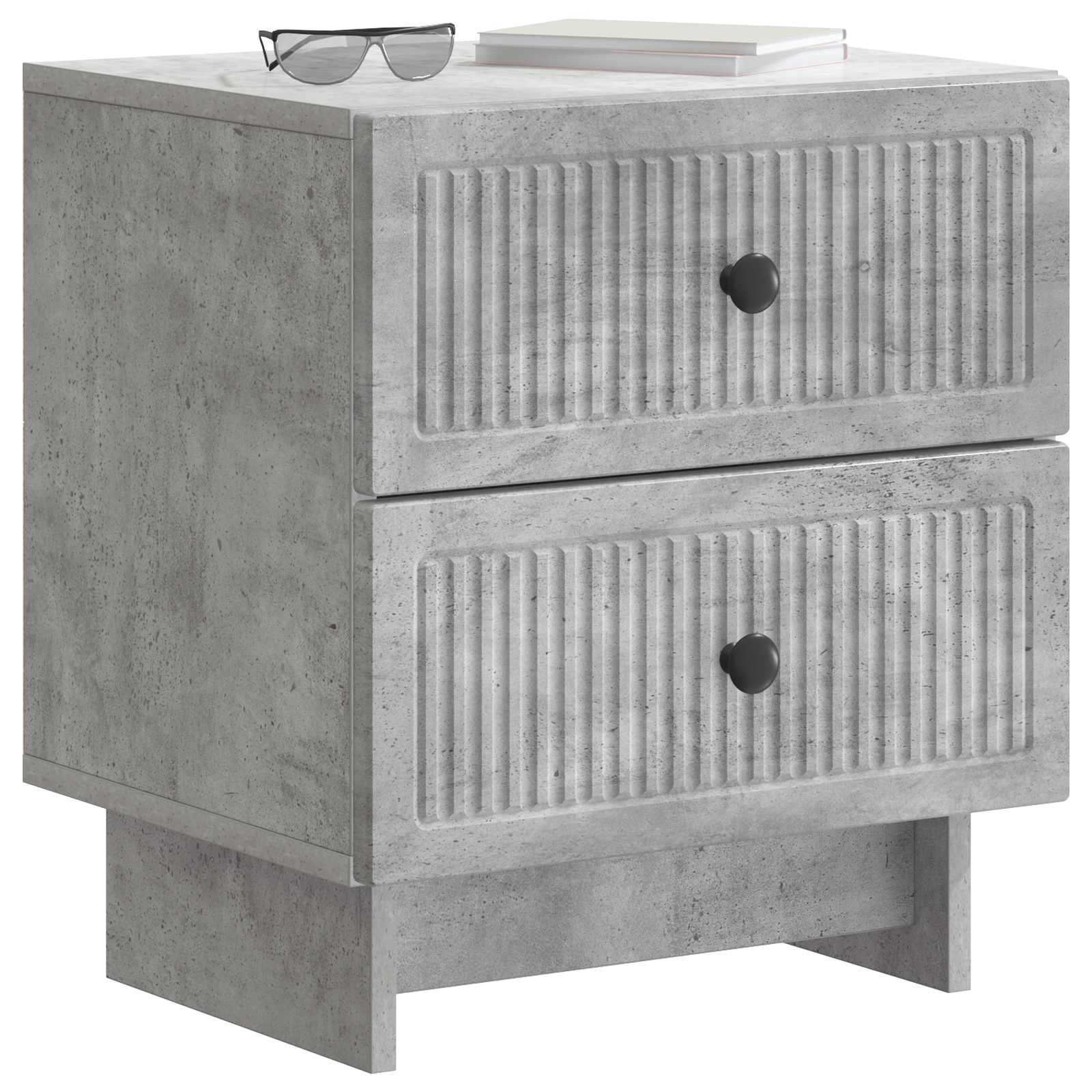 vidaXL Bedside Cabinet 2 pcs Concrete Grey 43 x 34.5 x 47.5 cm 3