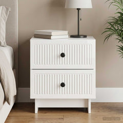 vidaXL Bedside Cabinet High Gloss White 43 x 34.5 x 47.5 cm 1