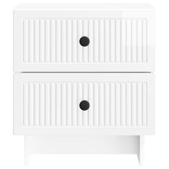 vidaXL Bedside Cabinet High Gloss White 43 x 34.5 x 47.5 cm 5