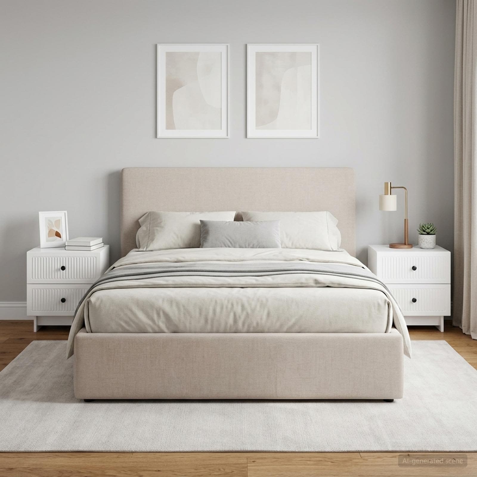 vidaXL Bedside Cabinet 2 pcs High Gloss White 43 x 34.5 x 47.5 cm 4