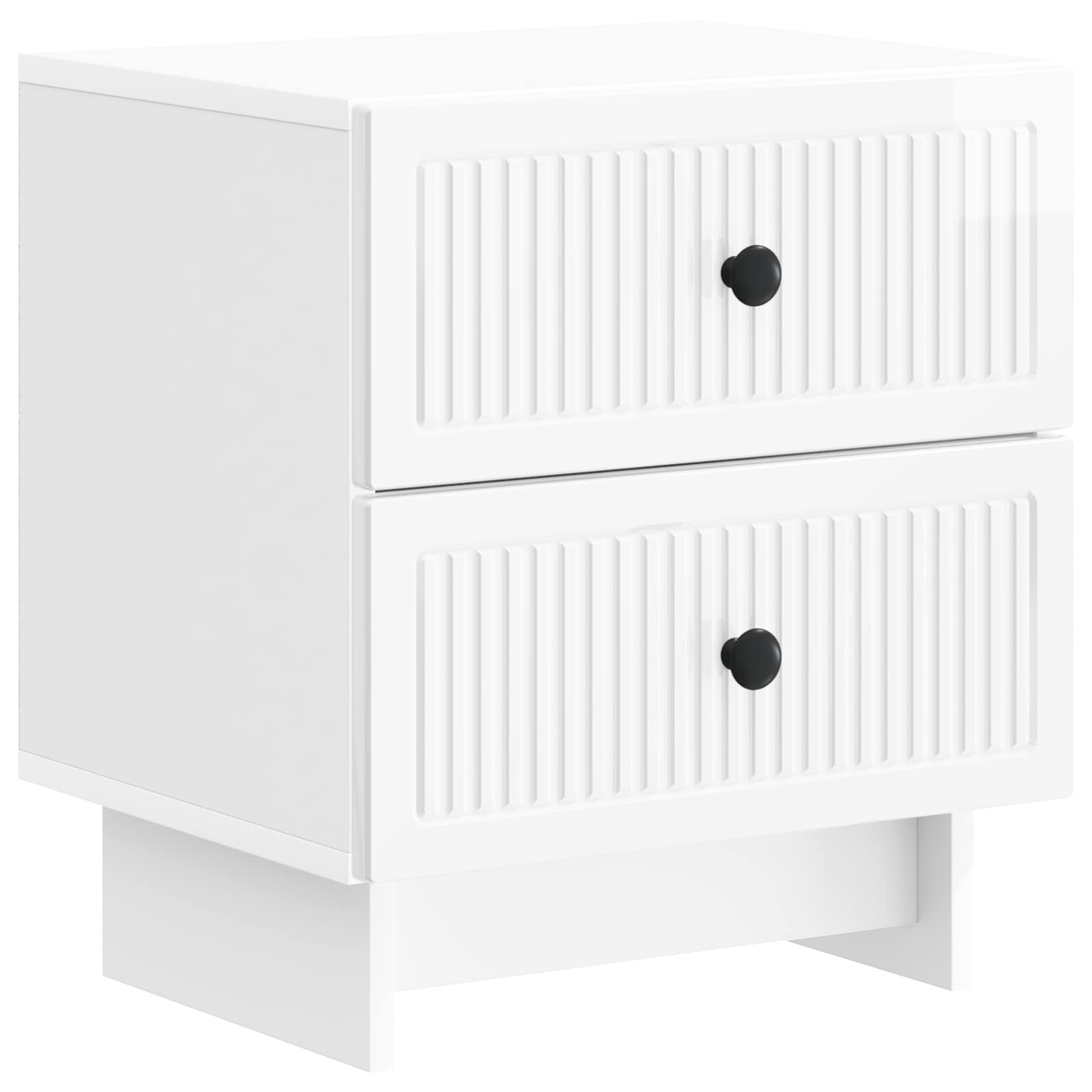 vidaXL Bedside Cabinet 2 pcs High Gloss White 43 x 34.5 x 47.5 cm 5