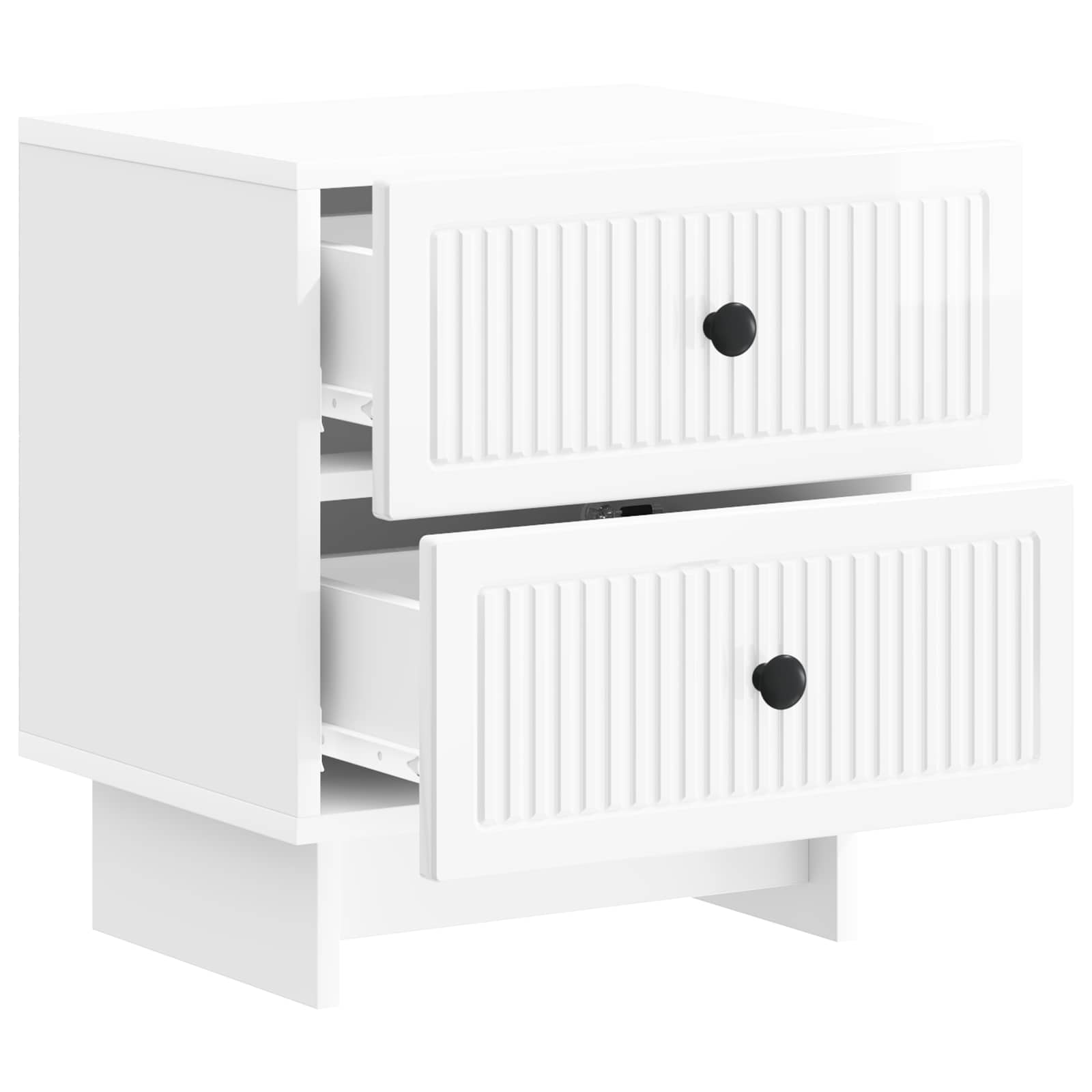 vidaXL Bedside Cabinet 2 pcs High Gloss White 43 x 34.5 x 47.5 cm 6