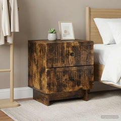 vidaXL Bedside Cabinet 2 pcs Smoked Oak 43 x 34.5 x 47.5 cm 4