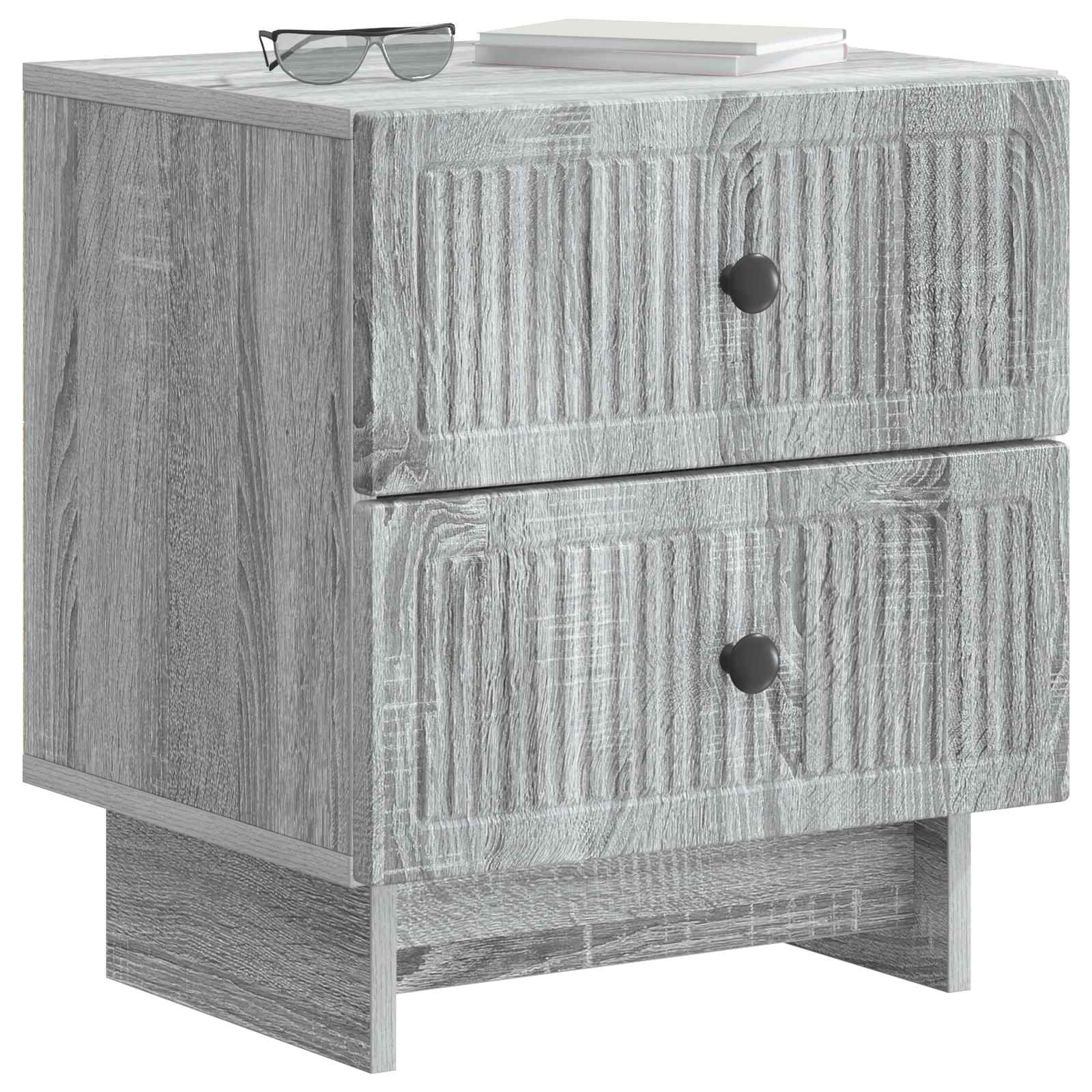 vidaXL Bedside Cabinet 2 pcs Grey Sonoma 43 x 34.5 x 47.5 cm 3