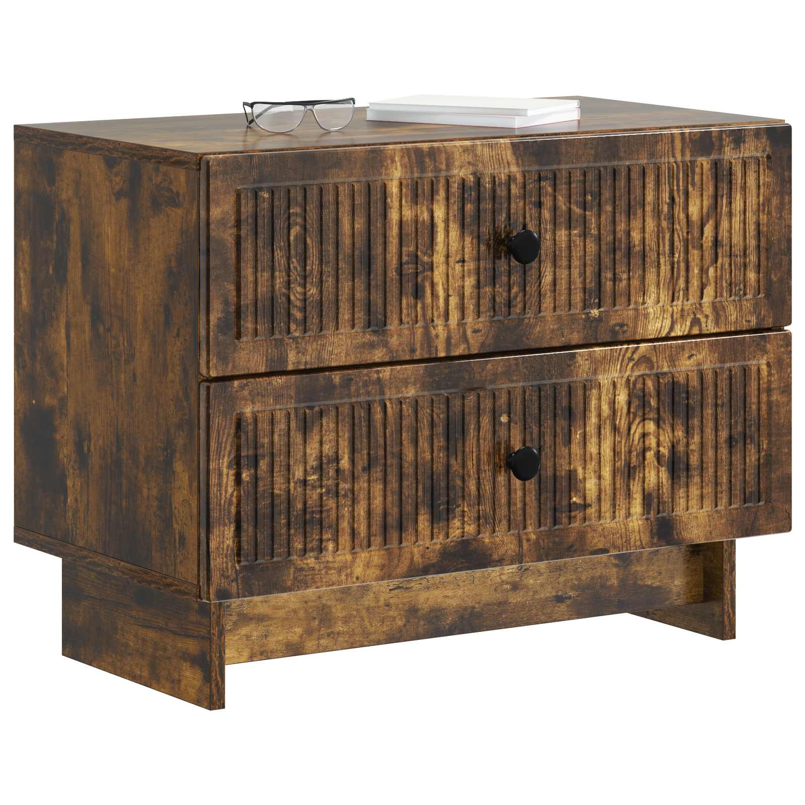 vidaXL Bedside Cabinet Smoked Oak 62 x 34.5 x 47.5 cm Engineered Wood 3