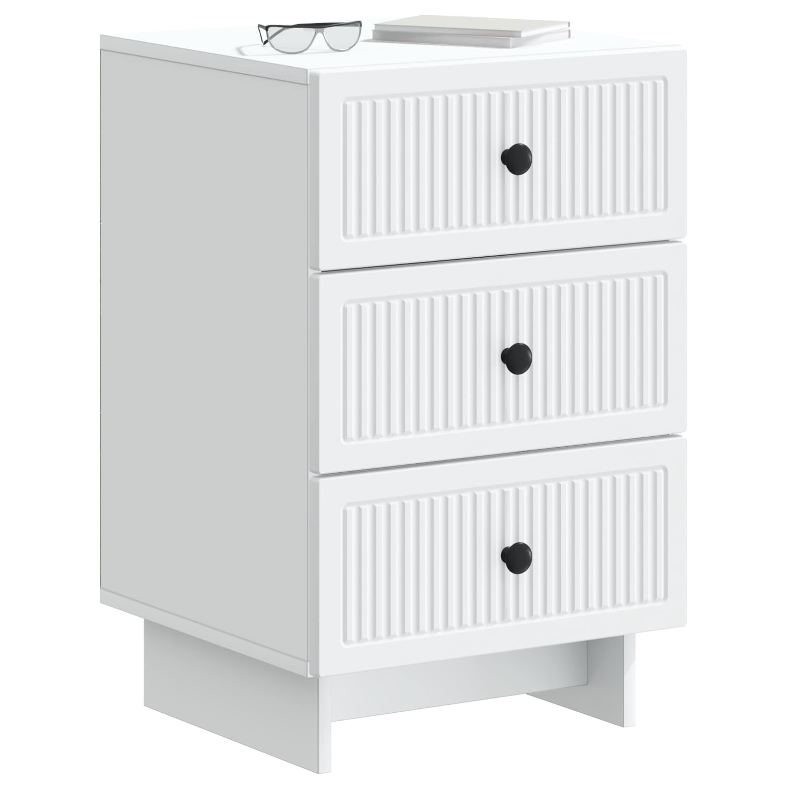 vidaXL Bedside Cabinet White 43 x 41 x 66.5 cm Engineered Wood 3