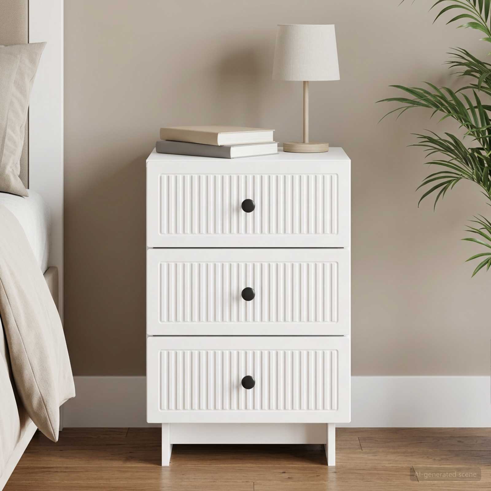 vidaXL Bedside Cabinet with Drawer High Gloss White 43 x 41 x 66.5 cm 1