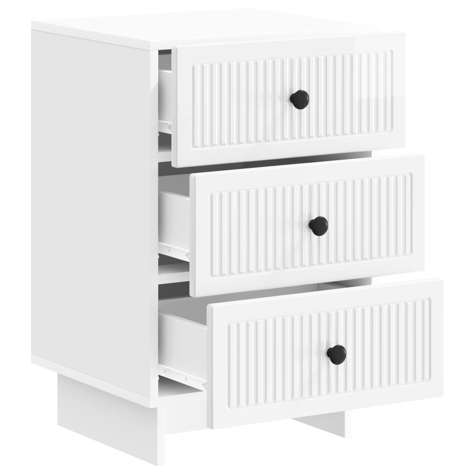 vidaXL Bedside Cabinet with Drawer High Gloss White 43 x 41 x 66.5 cm 4