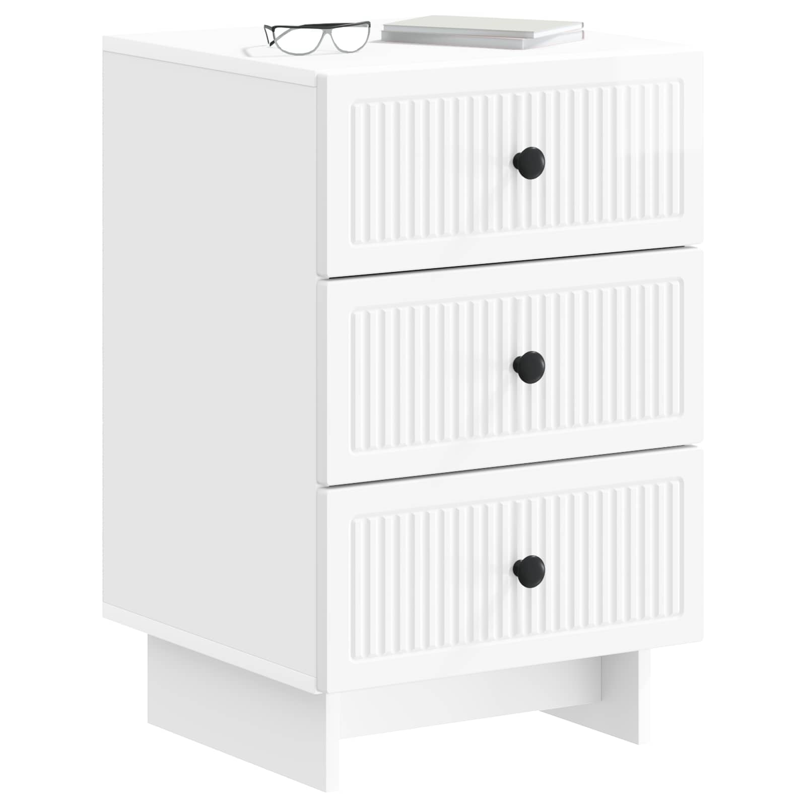 vidaXL Bedside Cabinet with Drawer High Gloss White 43 x 41 x 66.5 cm 3