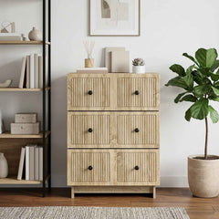 vidaXL Drawer Cabinet 66 x 34.5 x 90 cm Engineered Wood Sonoma Oak 1