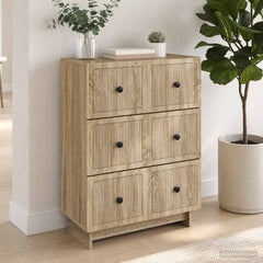 vidaXL Drawer Cabinet 66 x 34.5 x 90 cm Engineered Wood Sonoma Oak 4