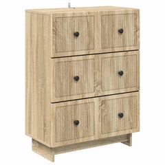 vidaXL Drawer Cabinet 66 x 34.5 x 90 cm Engineered Wood Sonoma Oak 2