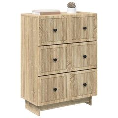 vidaXL Drawer Cabinet 66 x 34.5 x 90 cm Engineered Wood Sonoma Oak 3