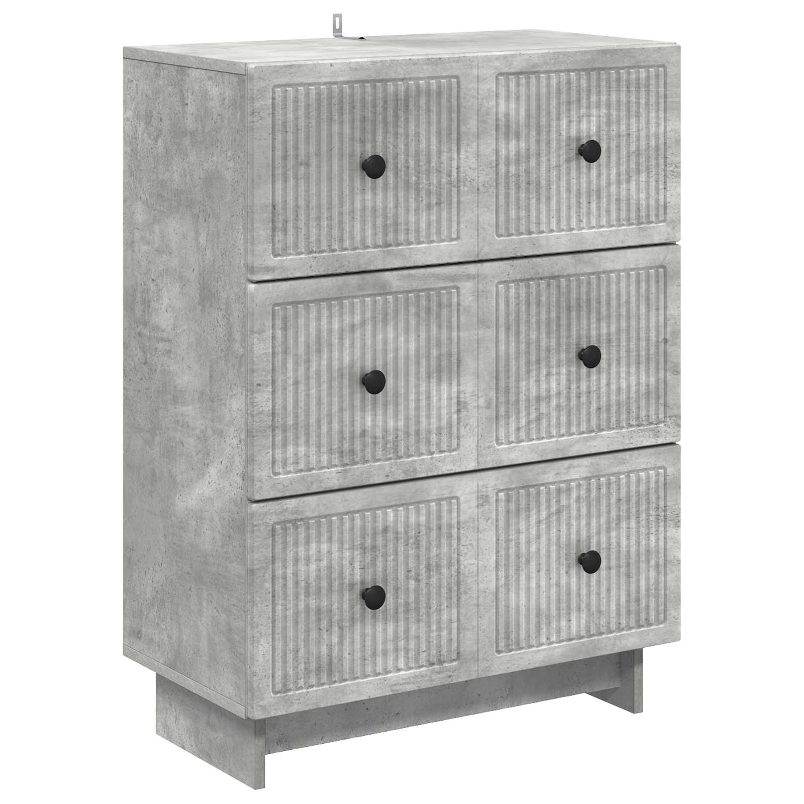 vidaXL Drawer Cabinet 66 x 34.5 x 90 cm Engineered Wood Concrete Grey 2