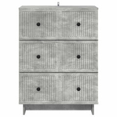 vidaXL Drawer Cabinet 66 x 34.5 x 90 cm Engineered Wood Concrete Grey 6
