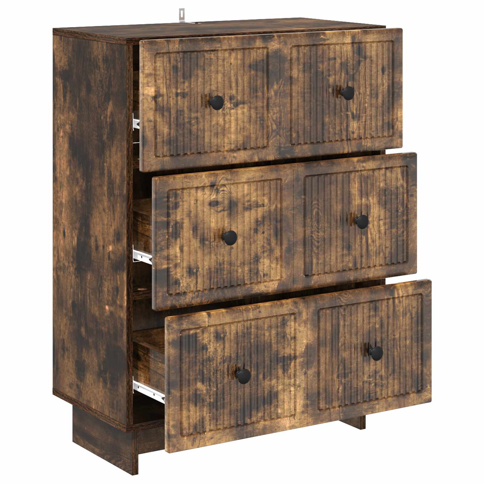 vidaXL Drawer Cabinet 66 x 34.5 x 90 cm Engineered Wood Smoked Oak 5