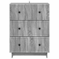 vidaXL Drawer Cabinet 66 x 34.5 x 90 cm Engineered Wood Grey Sonoma 6