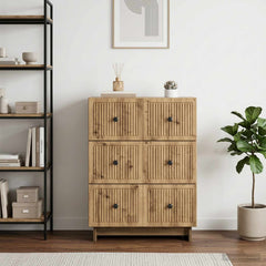 vidaXL Drawer Cabinet 66 x 34.5 x 90 cm Engineered Wood Artisan Oak 4