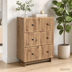 vidaXL Drawer Cabinet 66 x 34.5 x 90 cm Engineered Wood Artisan Oak 1