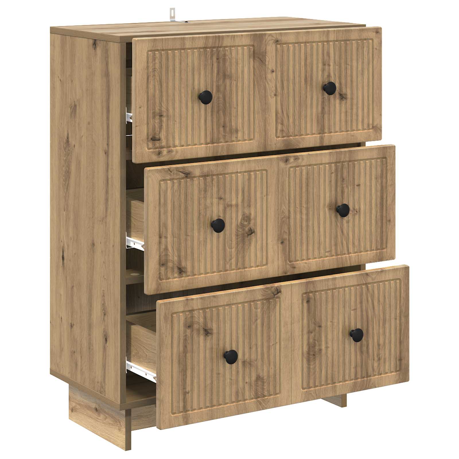 vidaXL Drawer Cabinet 66 x 34.5 x 90 cm Engineered Wood Artisan Oak 5