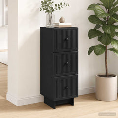 vidaXL Drawer Cabinet Black 33 x 34.5 x 90 cm Engineered Wood 1