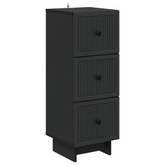 vidaXL Drawer Cabinet Black 33 x 34.5 x 90 cm Engineered Wood 2