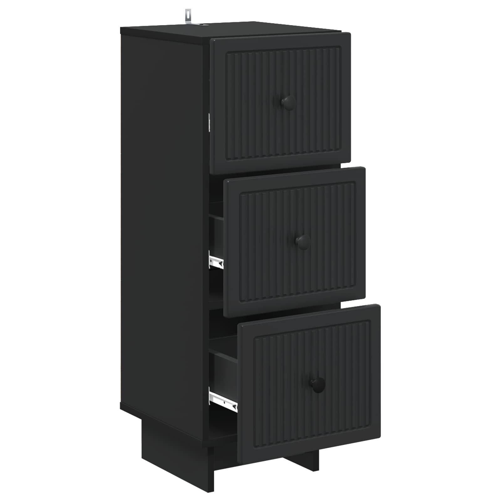 vidaXL Drawer Cabinet Black 33 x 34.5 x 90 cm Engineered Wood 5