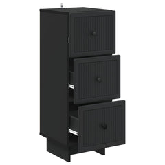 vidaXL Drawer Cabinet Black 33 x 34.5 x 90 cm Engineered Wood 5
