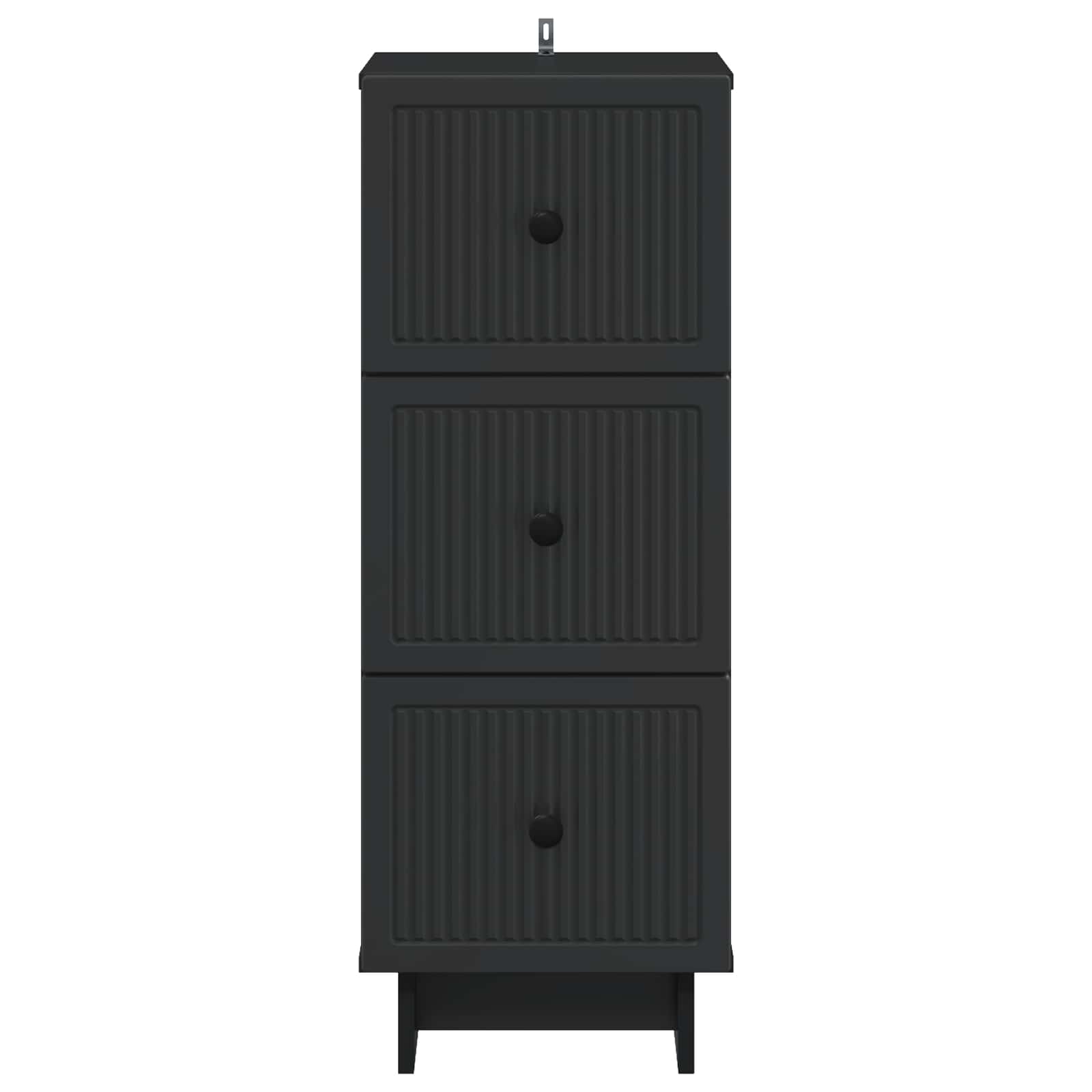 vidaXL Drawer Cabinet Black 33 x 34.5 x 90 cm Engineered Wood 6