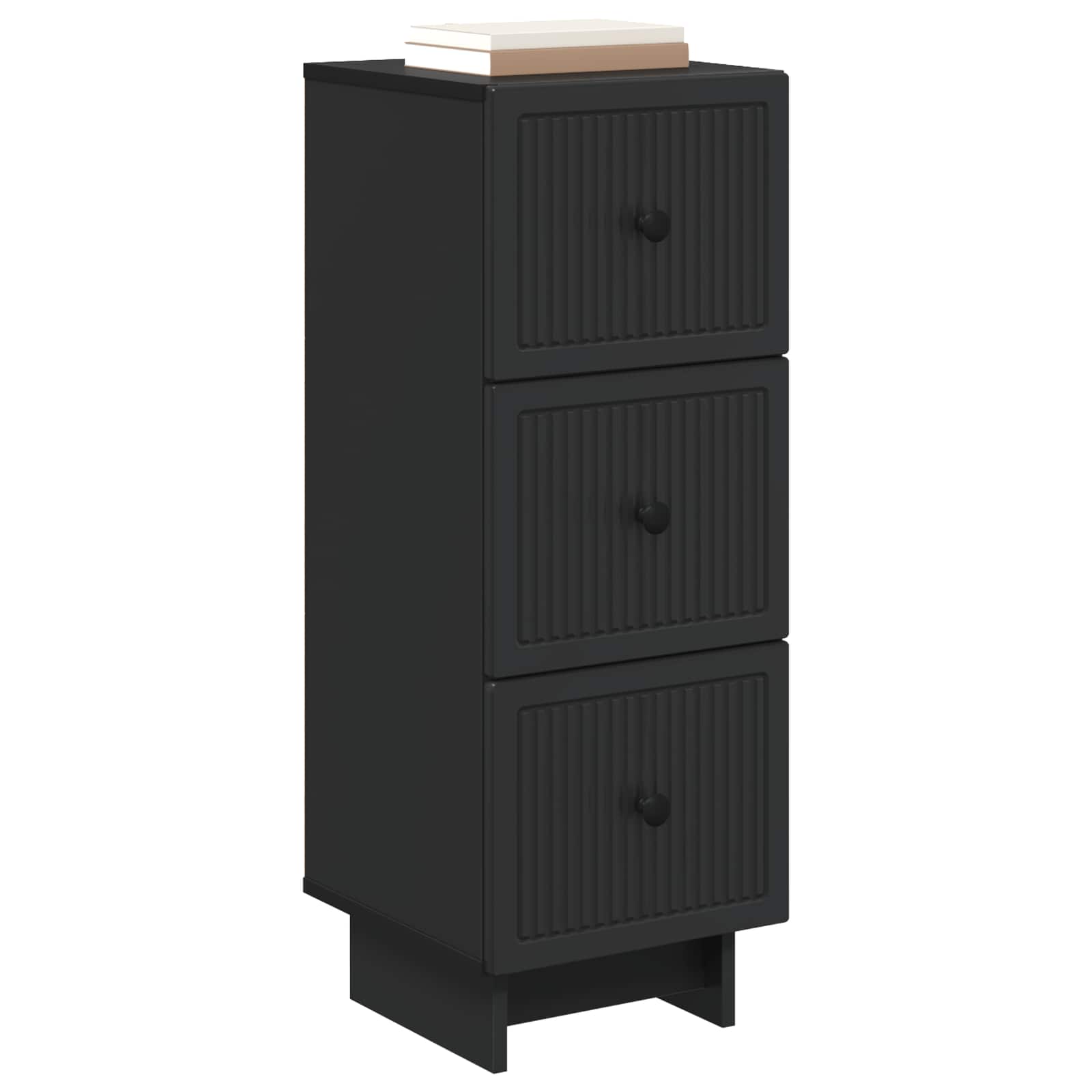 vidaXL Drawer Cabinet Black 33 x 34.5 x 90 cm Engineered Wood 3