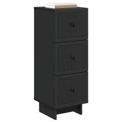 vidaXL Drawer Cabinet Black 33 x 34.5 x 90 cm Engineered Wood 3