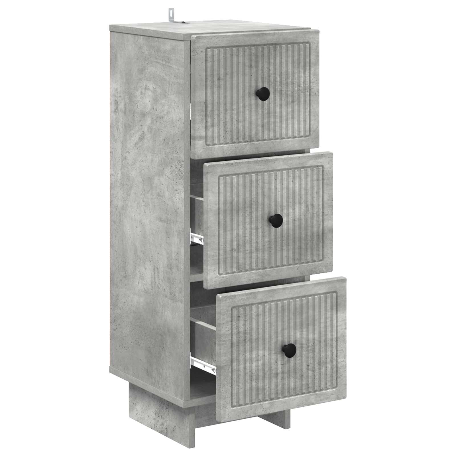 vidaXL Drawer Cabinet Concrete Grey 33 x 34.5 x 90 cm Engineered Wood 5