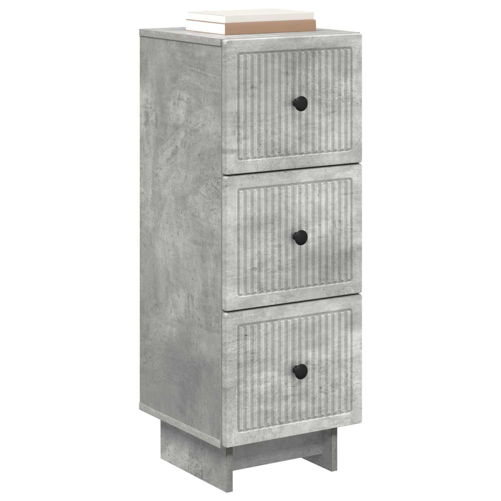 vidaXL Drawer Cabinet Concrete Grey 33 x 34.5 x 90 cm Engineered Wood 3
