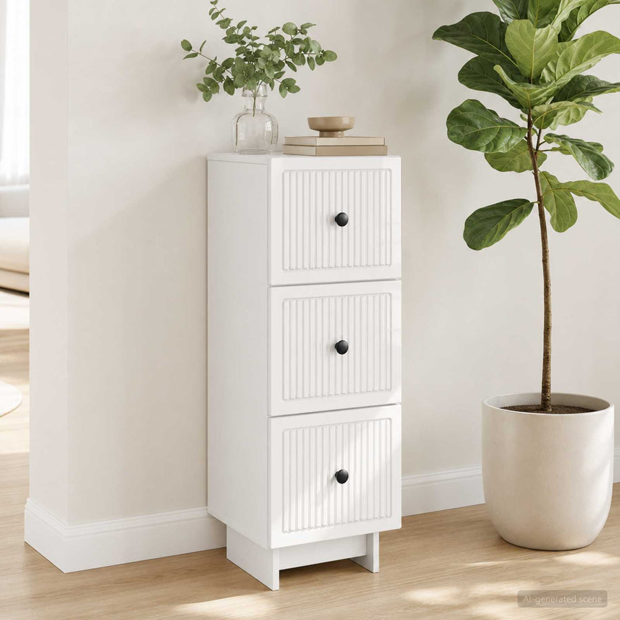 vidaXL Drawer Cabinet High Gloss White 33 x 34.5 x 90 cm 1