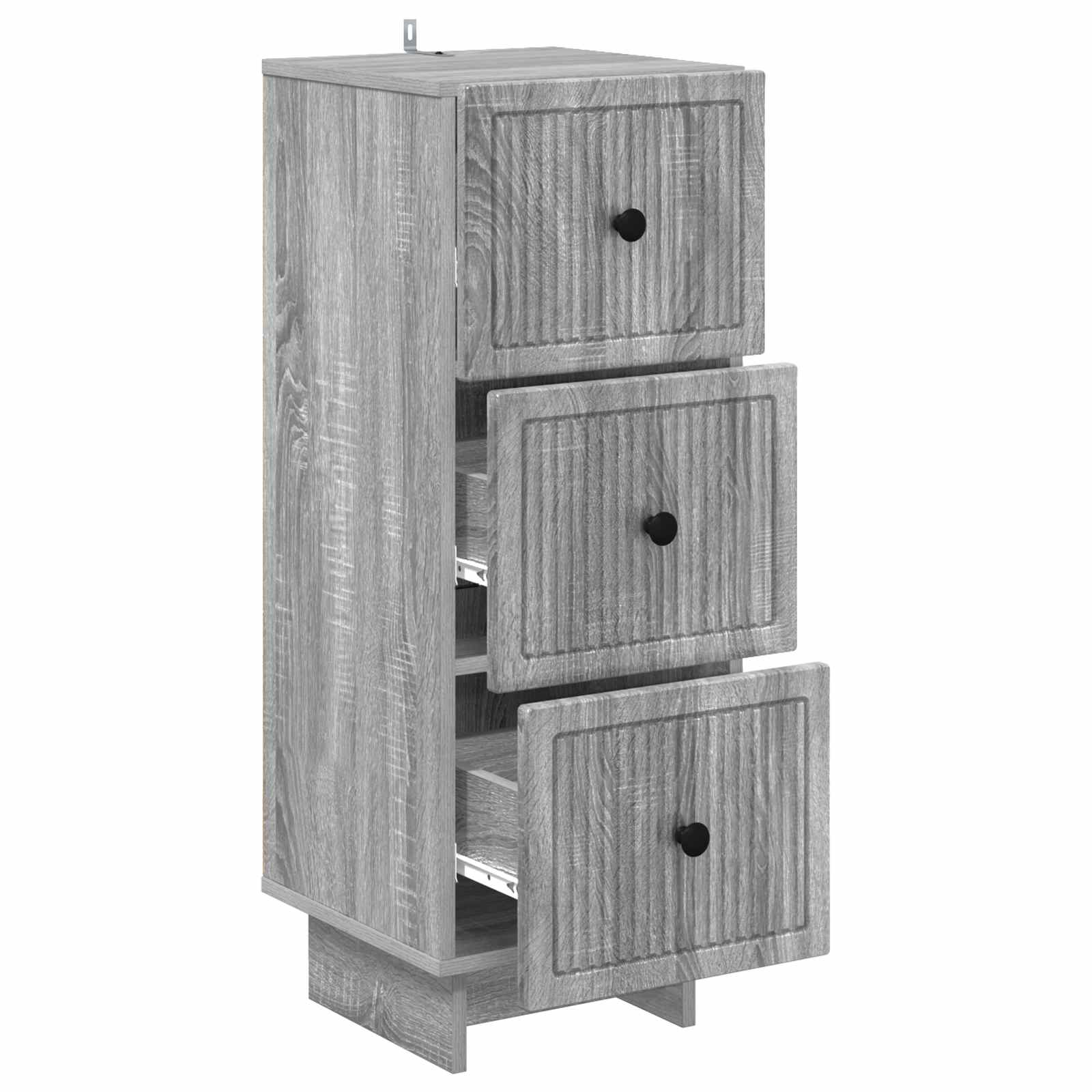vidaXL Drawer Cabinet Grey Sonoma 33 x 34.5 x 90 cm Engineered Wood 5