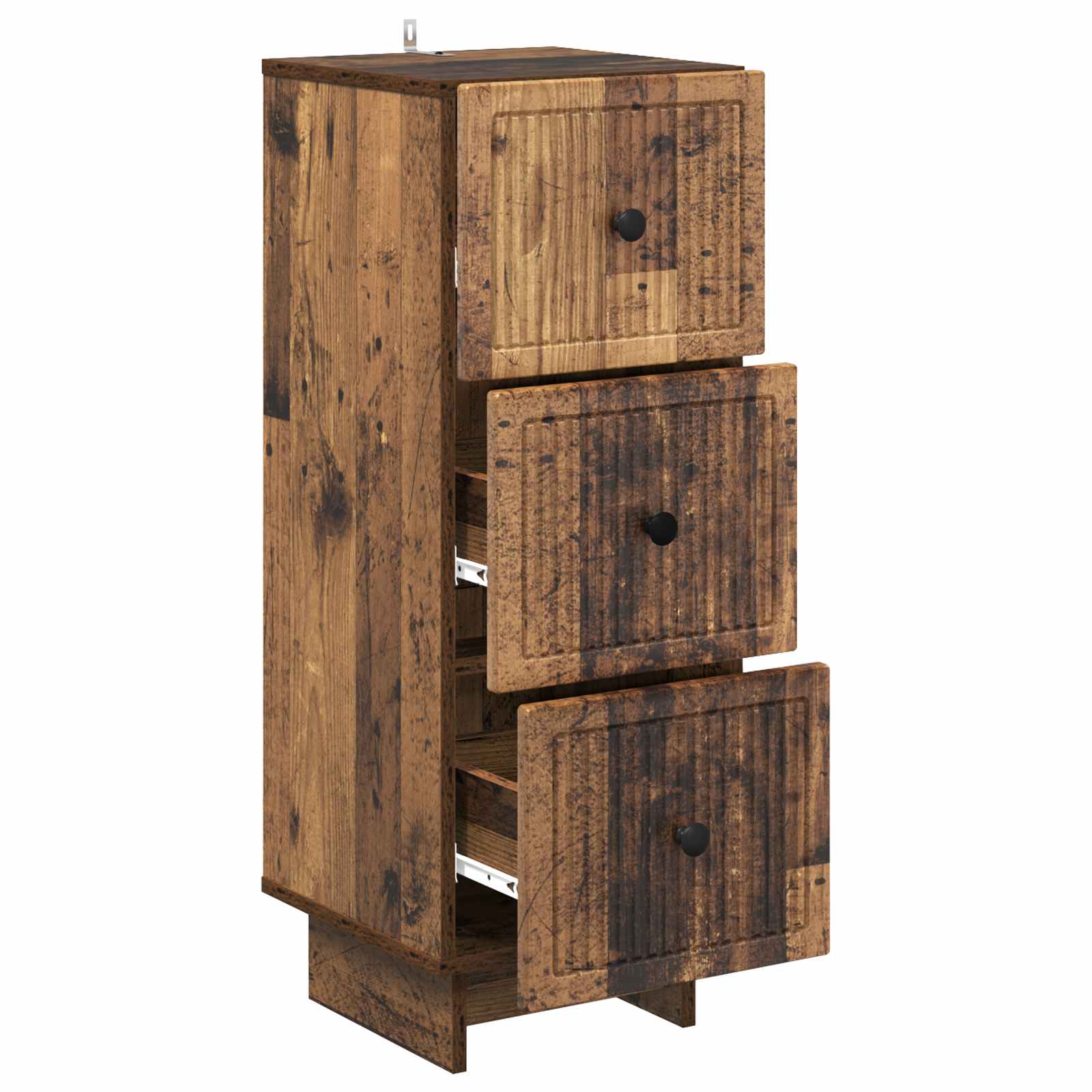 vidaXL Drawer Cabinet Old Wood 33 x 34.5 x 90 cm Engineered Wood 5