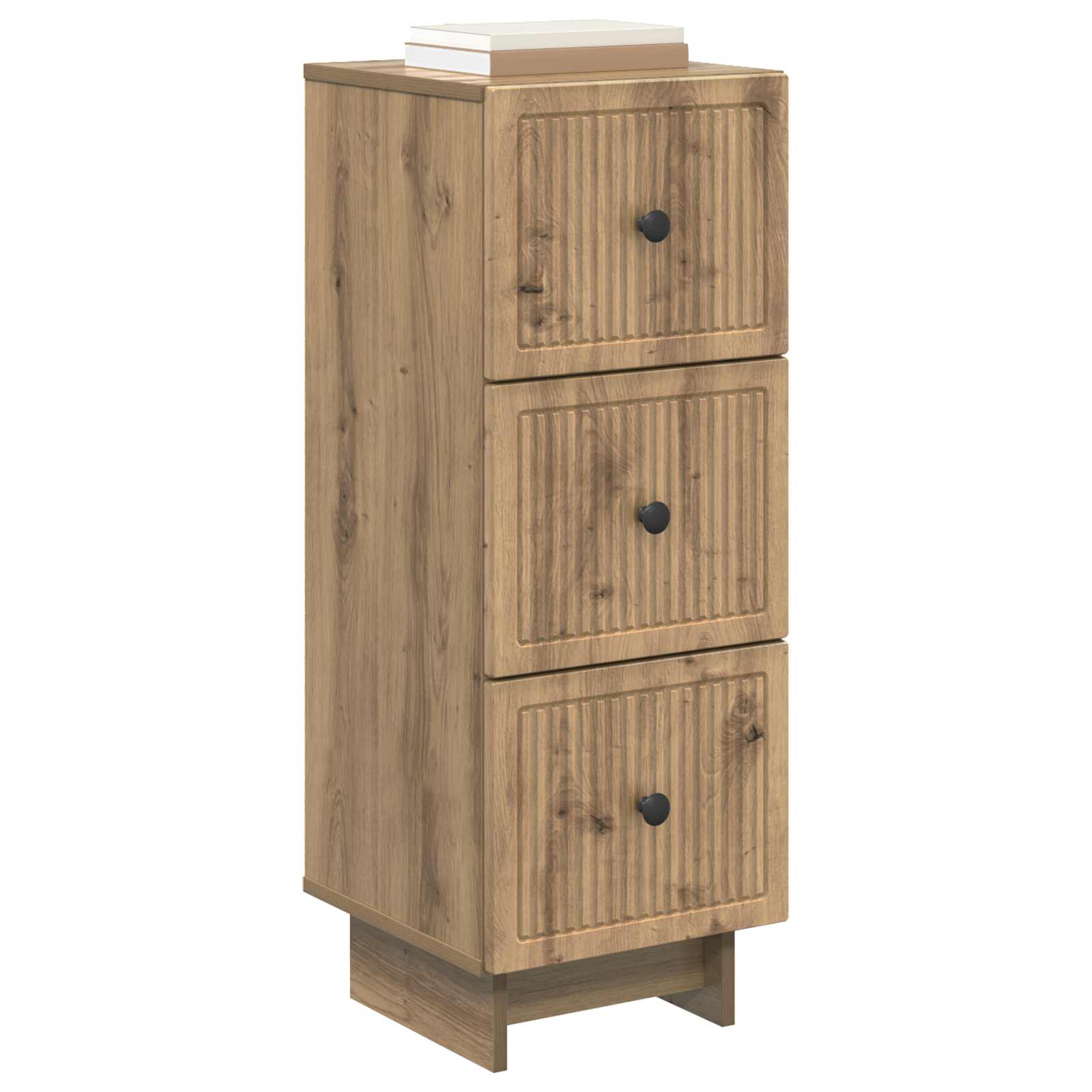 vidaXL Drawer Cabinet 33 x 34.5 x 90 cm Engineered Wood Artisan Oak 3