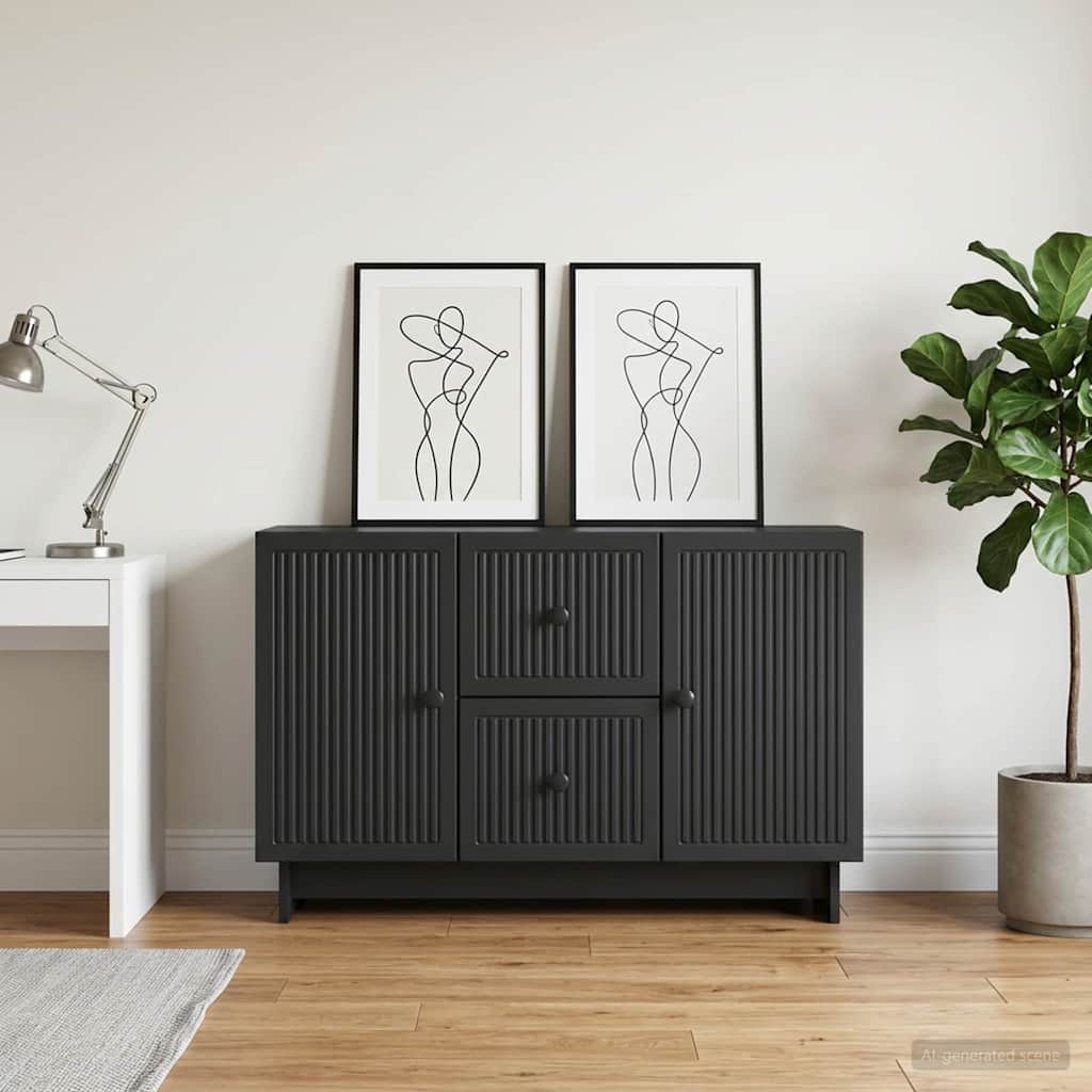 Sideboard 89 x 34.5 x 60 cm Engineered Wood Black