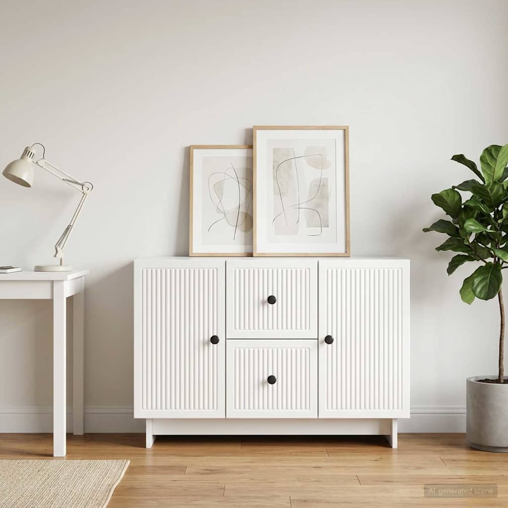 Sideboard 89 x 34.5 x 60 cm Engineered Wood High gloss white