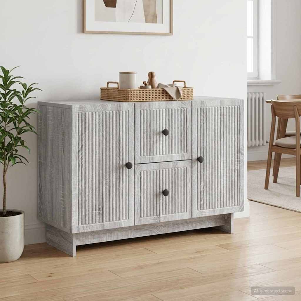 Sideboard 89 x 34.5 x 60 cm Engineered Wood Grey sonoma