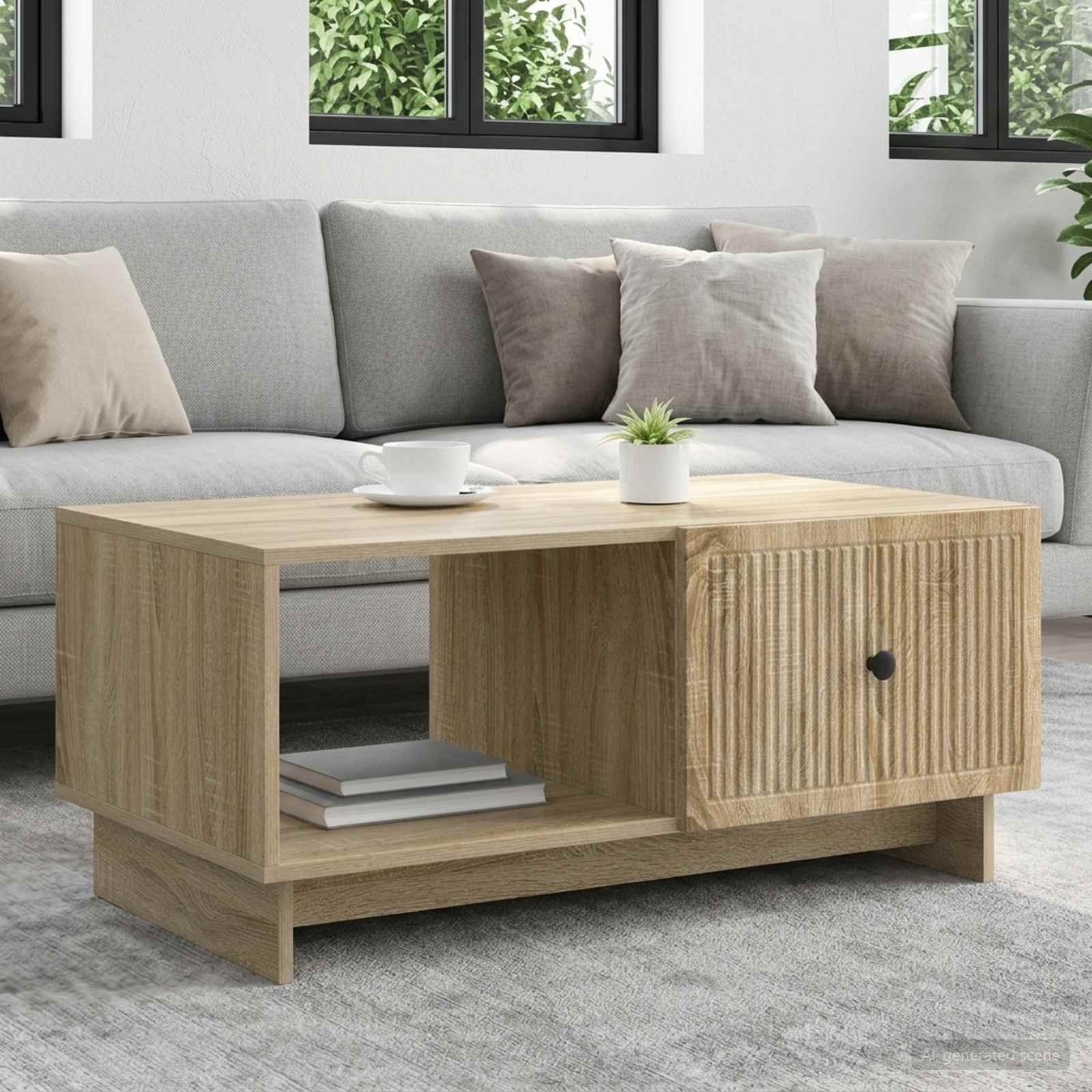 vidaXL Coffee Table Sonoma Oak 90 x 50 x 40 cm Engineered Wood 1