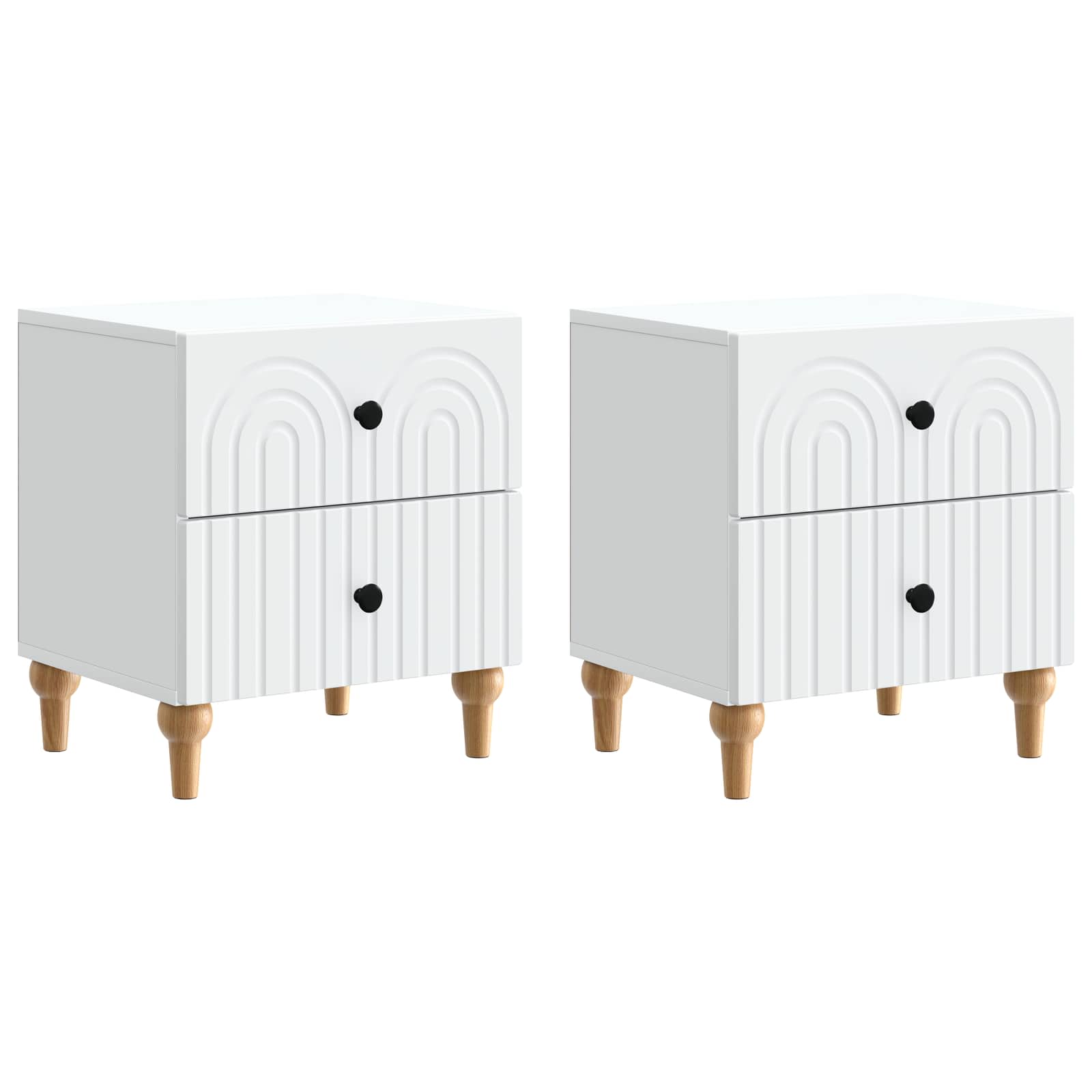 vidaXL Bedside Cabinet 2 pcs White 43 x 34.5 x 48 cm Engineered Wood 2