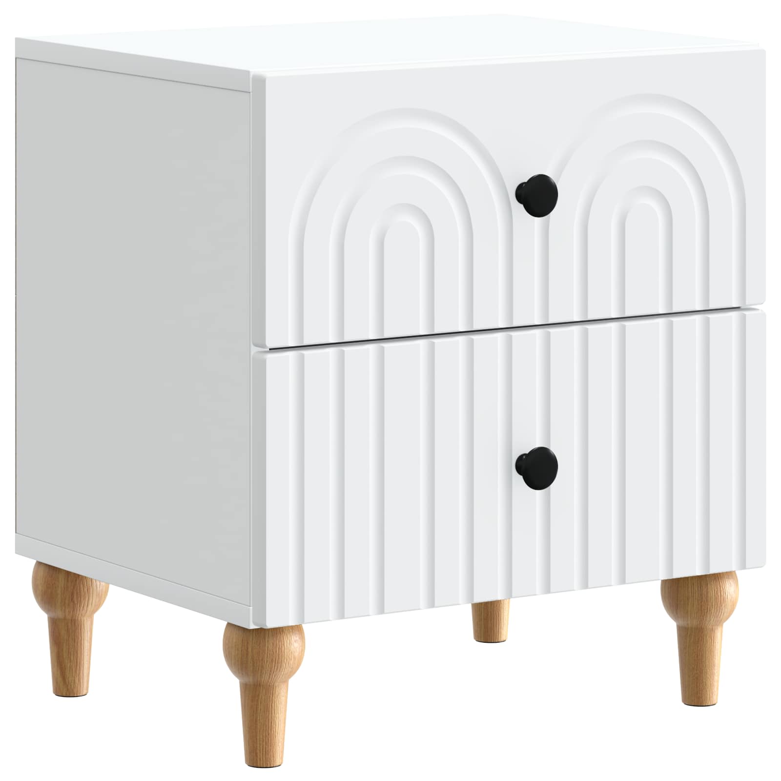 vidaXL Bedside Cabinet 2 pcs White 43 x 34.5 x 48 cm Engineered Wood 5