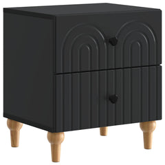 vidaXL Bedside Cabinet Black 43 x 34.5 x 48 cm Engineered Wood 2