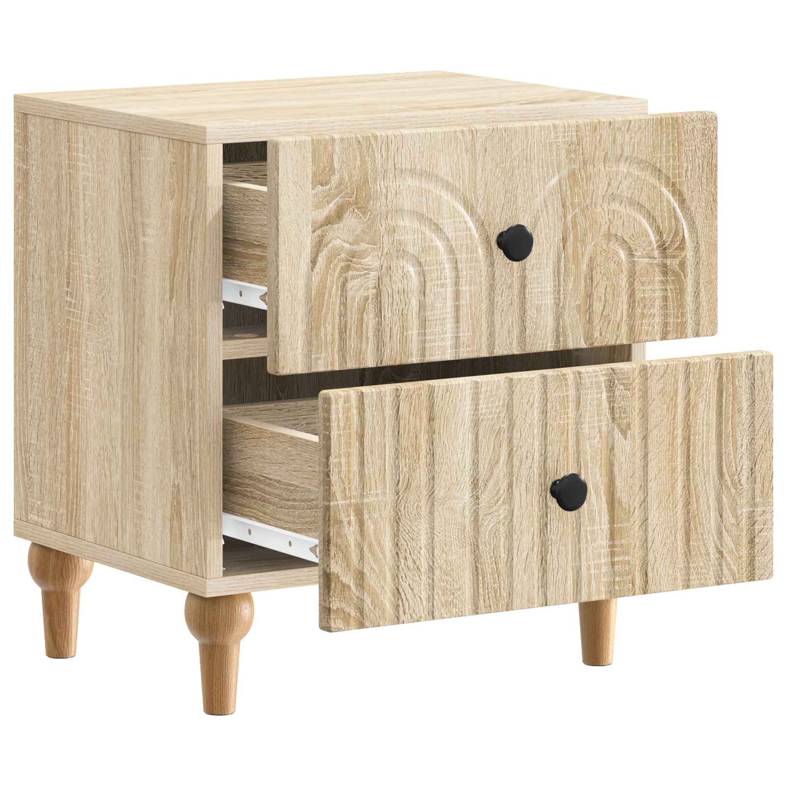 vidaXL Bedside Cabinet Sonoma Oak 43 x 34.5 x 48 cm Engineered Wood 4