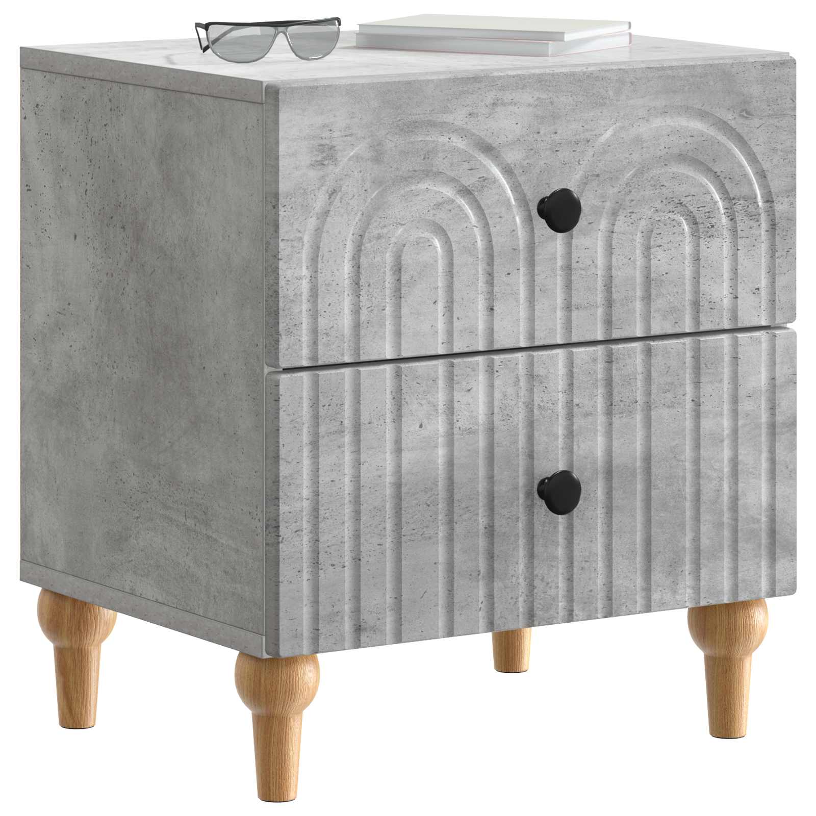 vidaXL Bedside Cabinet Concrete Grey 43 x 34.5 x 48 cm Engineered Wood 3